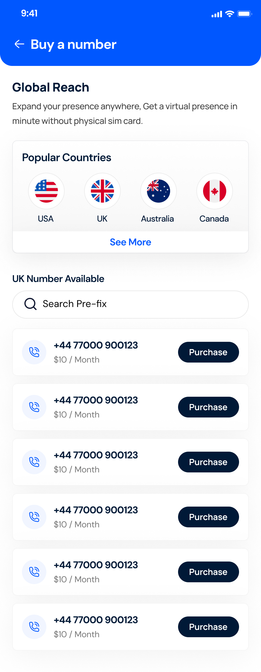 Choose a number — Numbox app screen
