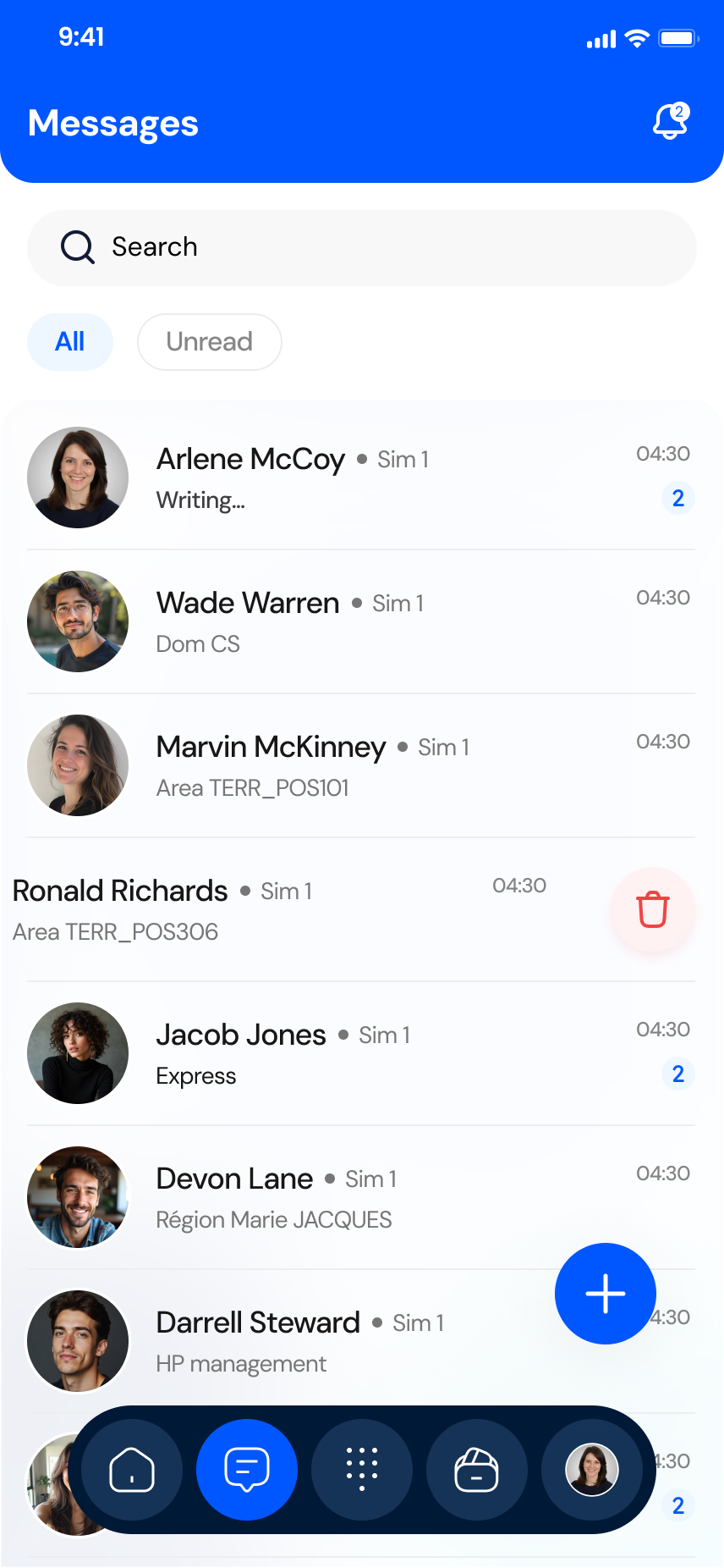 All your SMS in one inbox — Numbox app screen